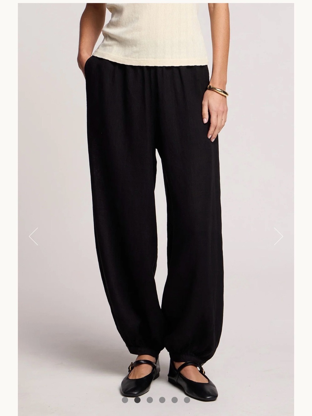 Velvet by Graham & Spencer Camber Linen Balloon Pants Black L NWT